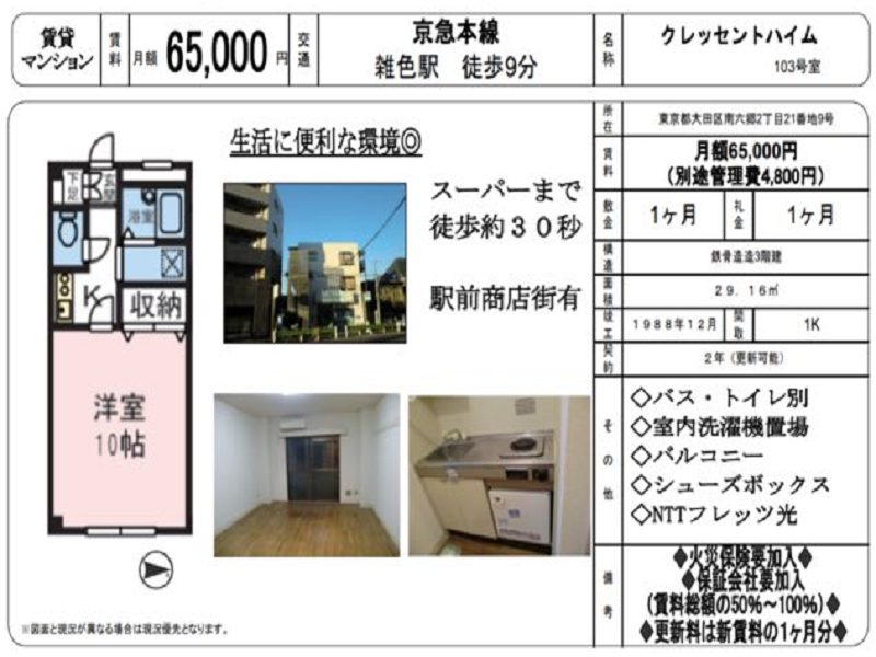 1K Apartment – Zoshiki Station